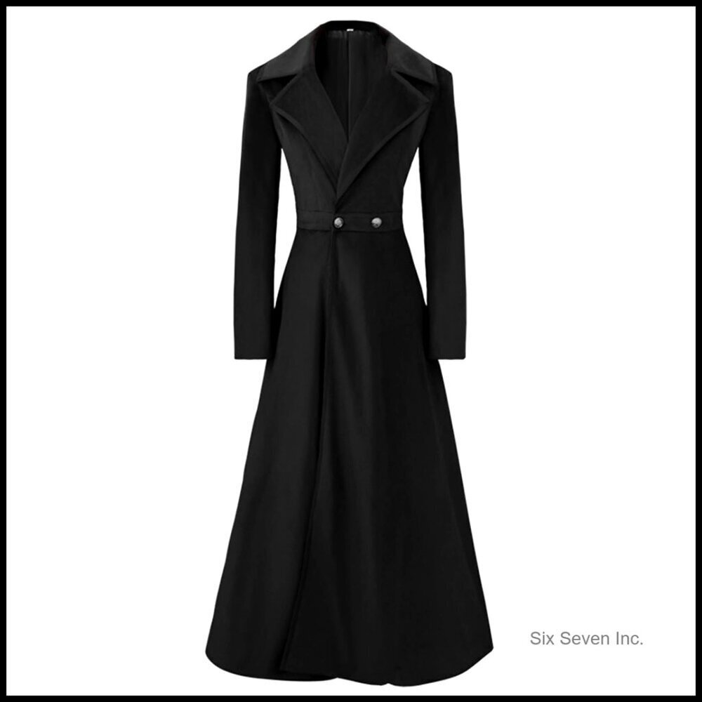Victorian Trench Coat Double Breasted Long Winter Jacket Vintage Elegant